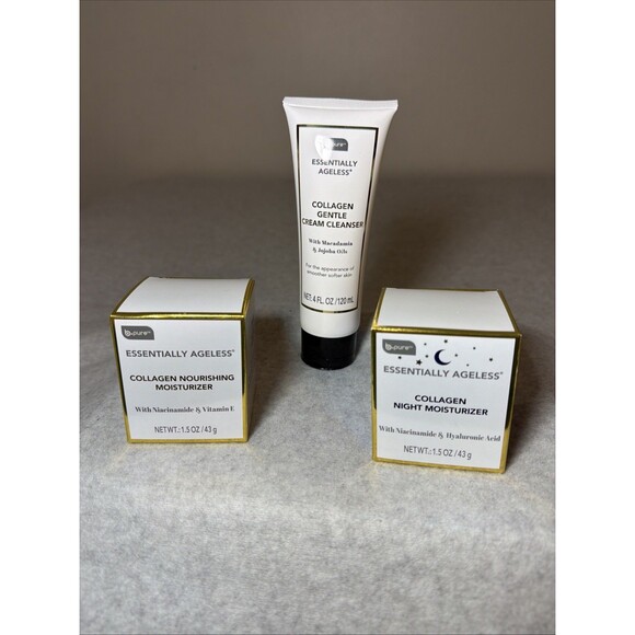 Other - B.PURE Essentially Ageless Collagen Night Moisturizer and Gentle Cream Cleanser